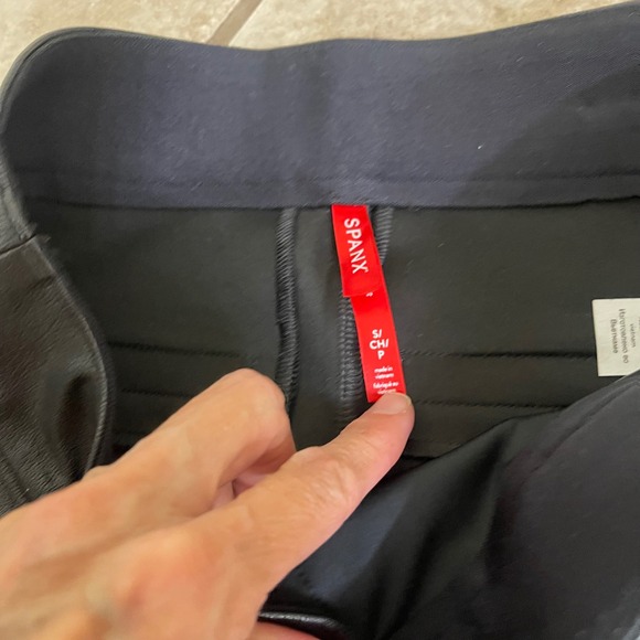 SPANX Faux Leather Flare Pants Black High Waist Slimming Women's Size Small - Picture 3 of 7